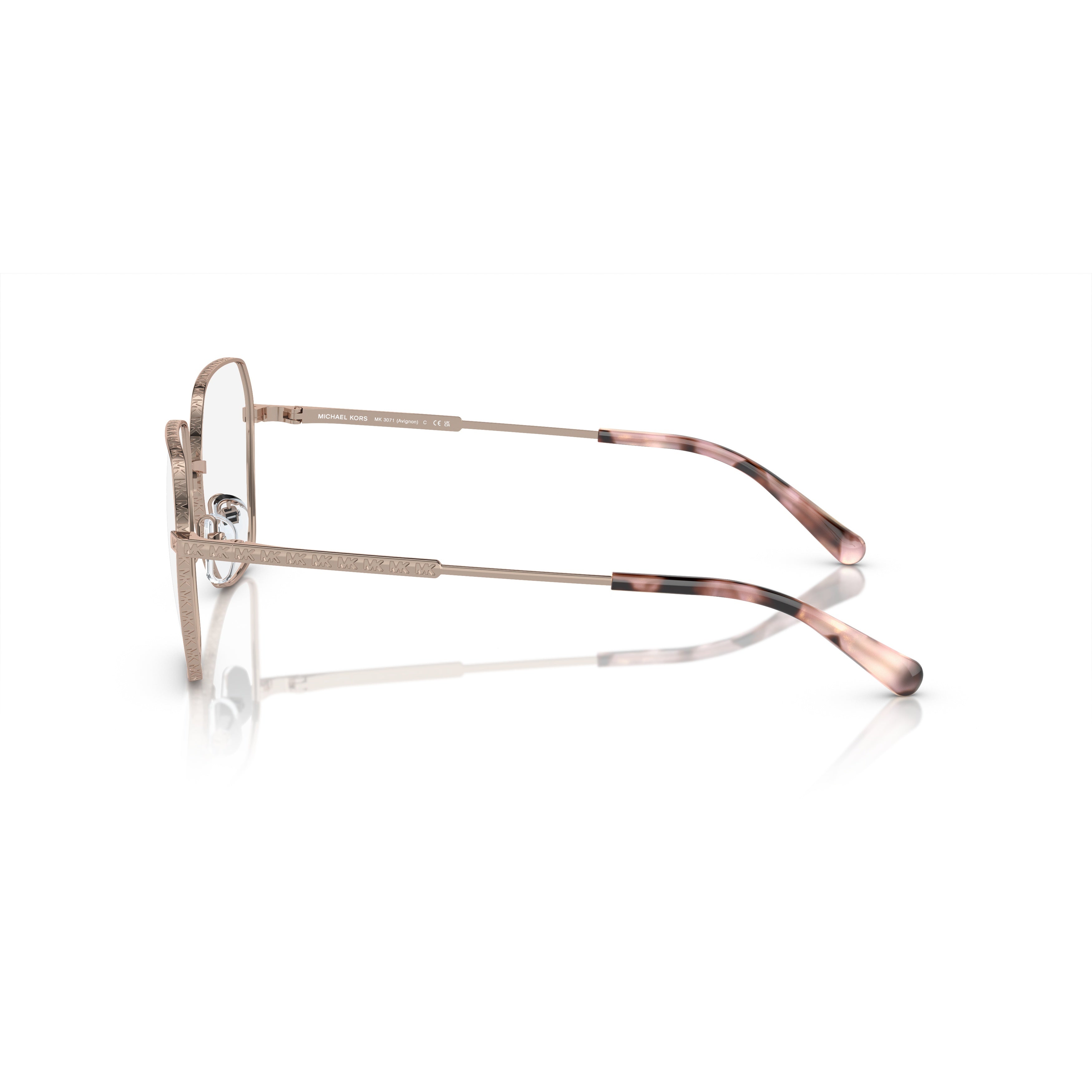 0mk3071 Delicate Gold Metal Sunglasses with Gradient Temples