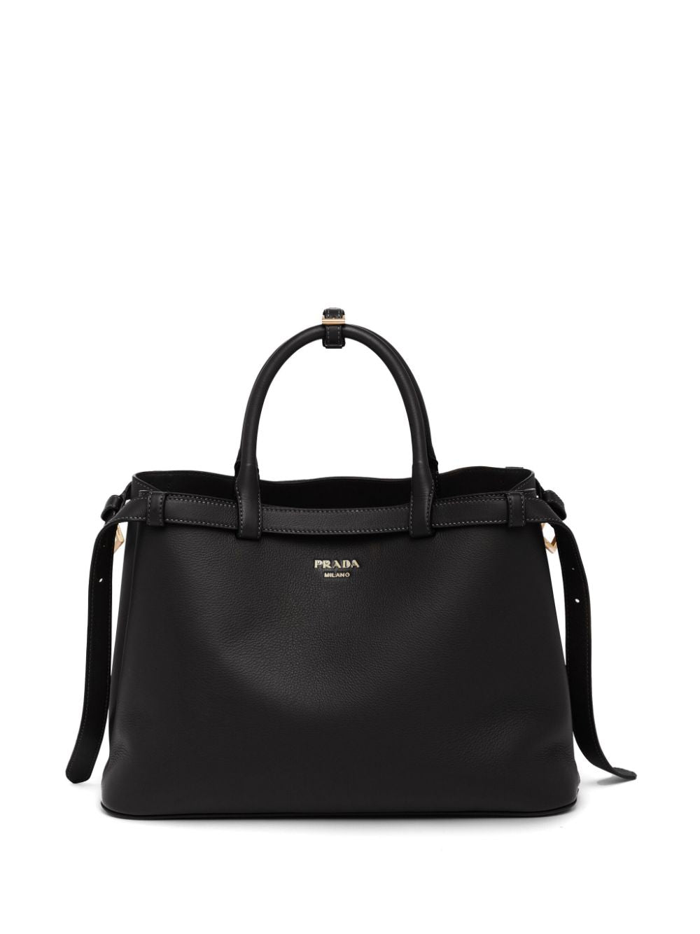 Logo-Plaque Leather Tote Bag
