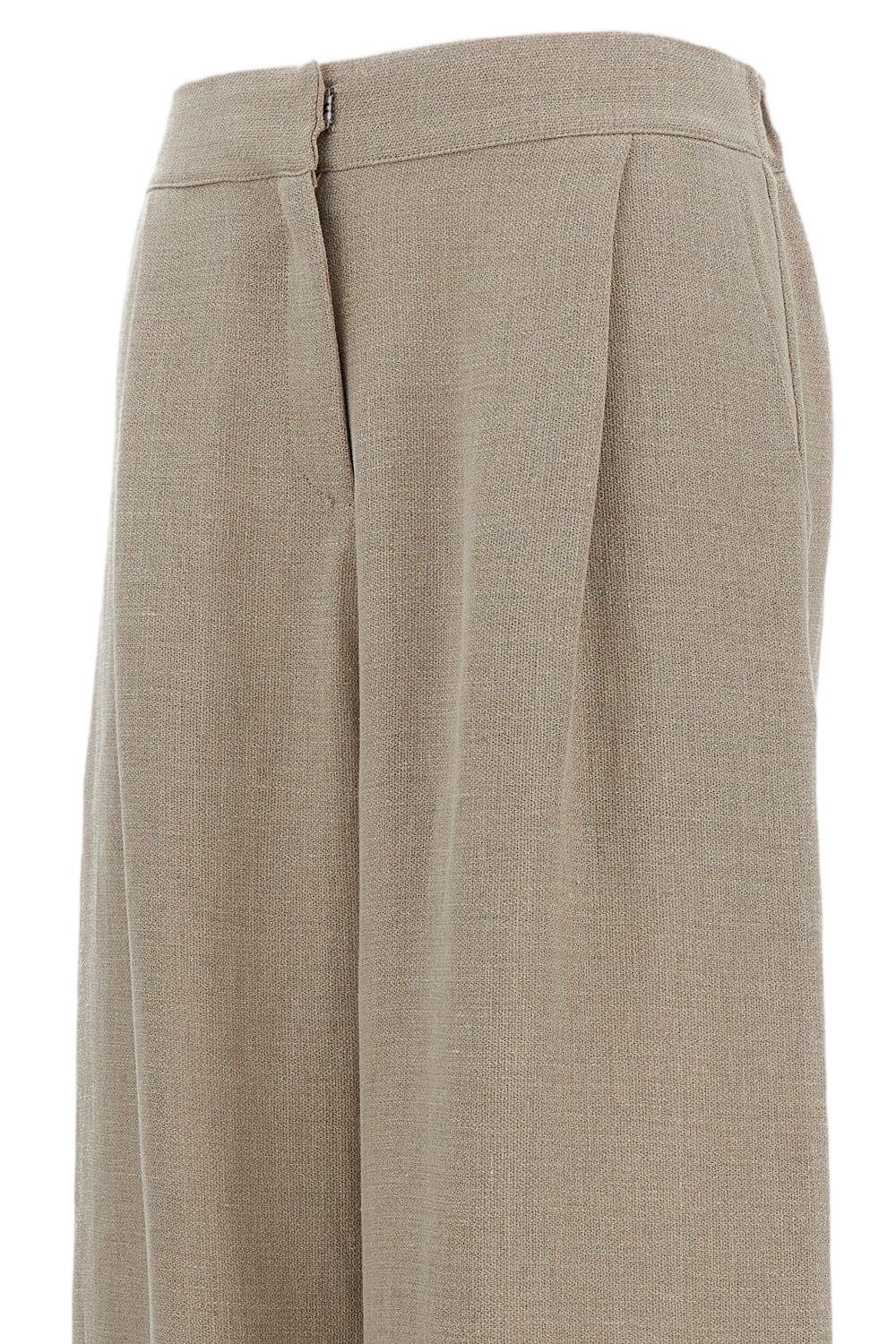 High-Waisted Wide-Leg Linen Trousers