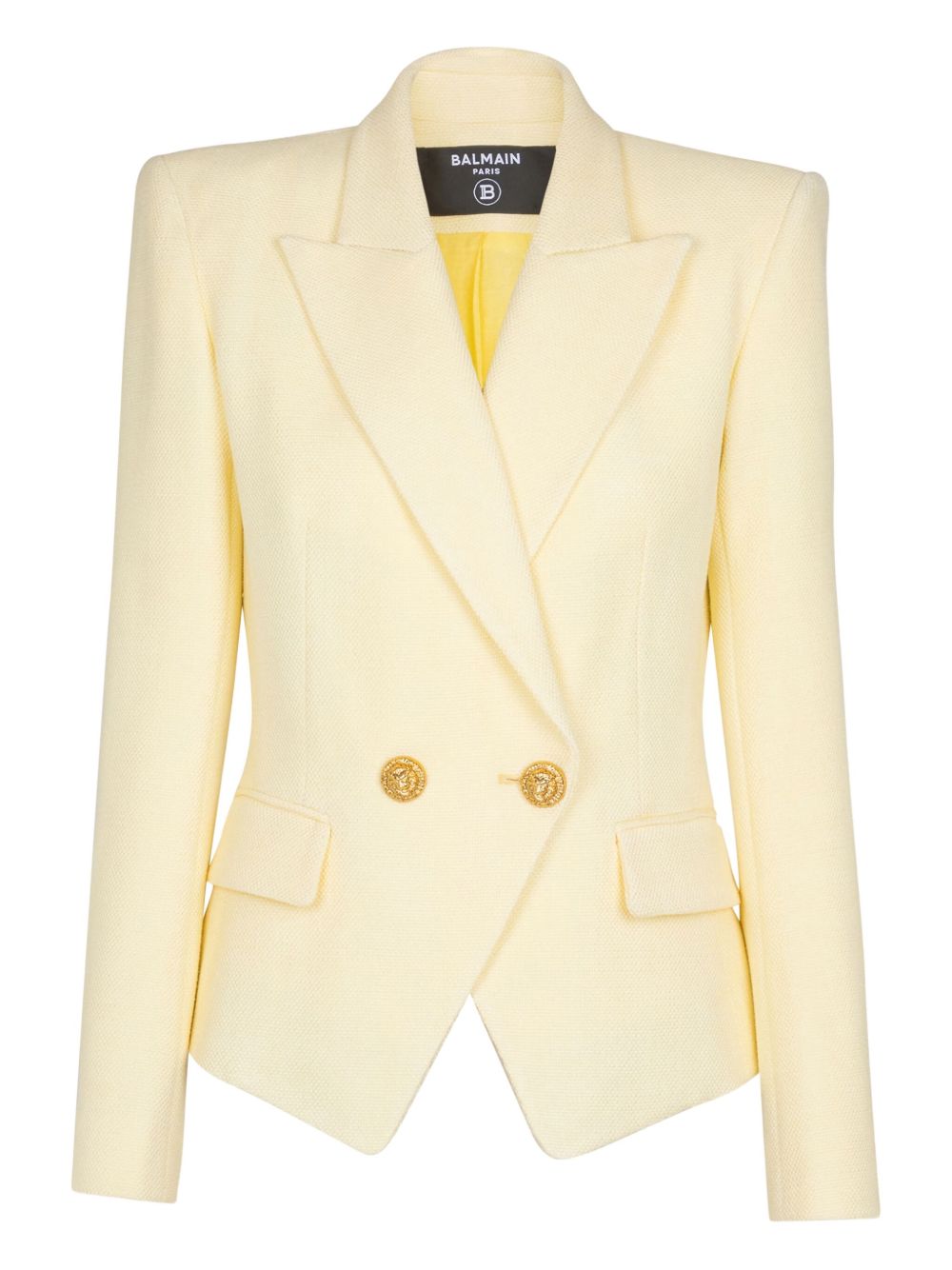 Double-Breasted Tailored Jacket with Padded Shoulders