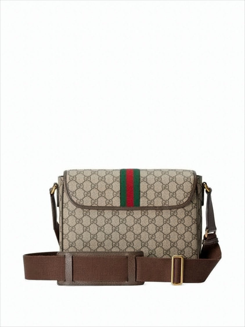 Monogram Canvas Crossbody Bag with Leather Trim