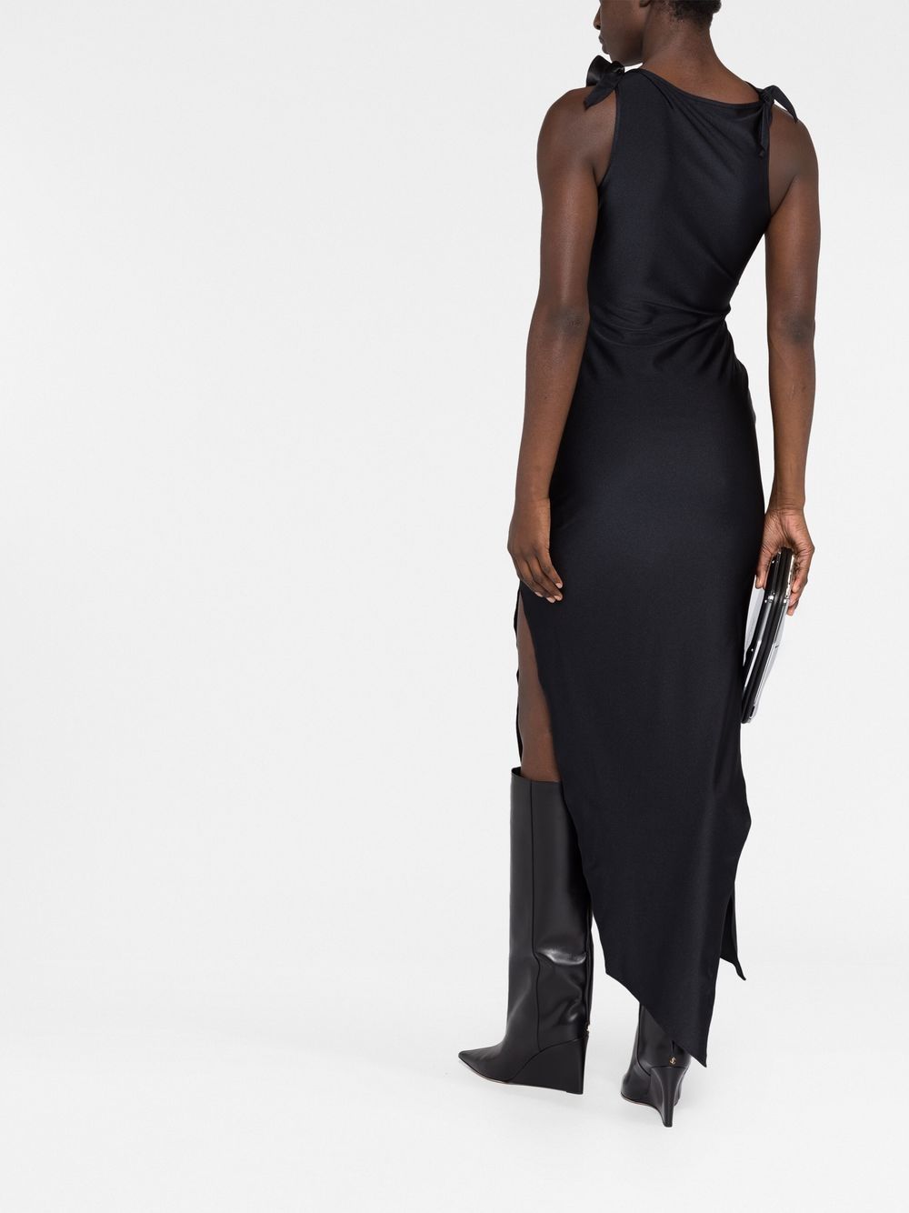 High Neck Asymmetrical Maxi Dress