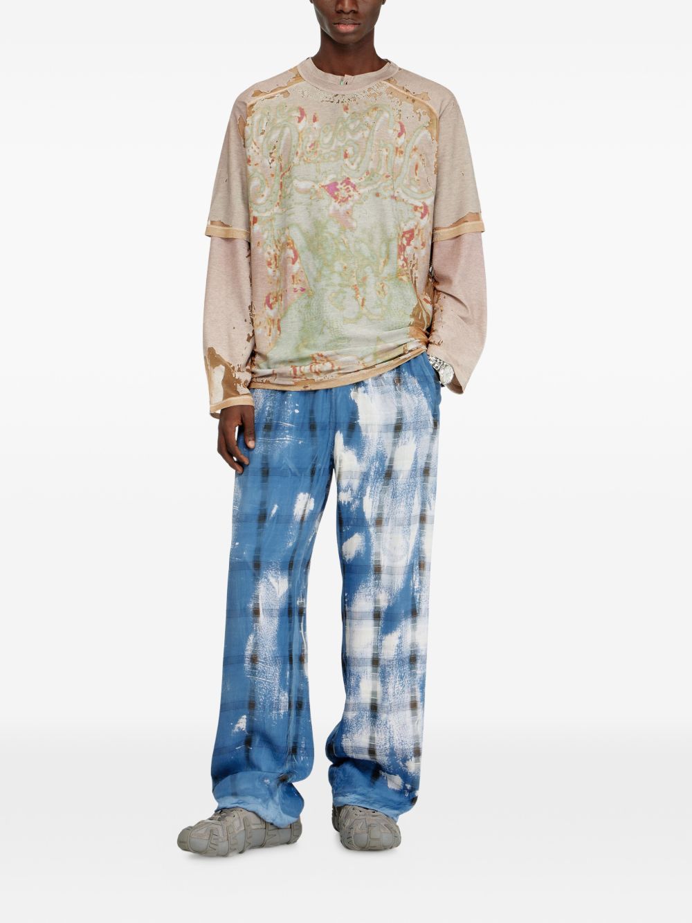 Distressed Abstract Print T-Shirt