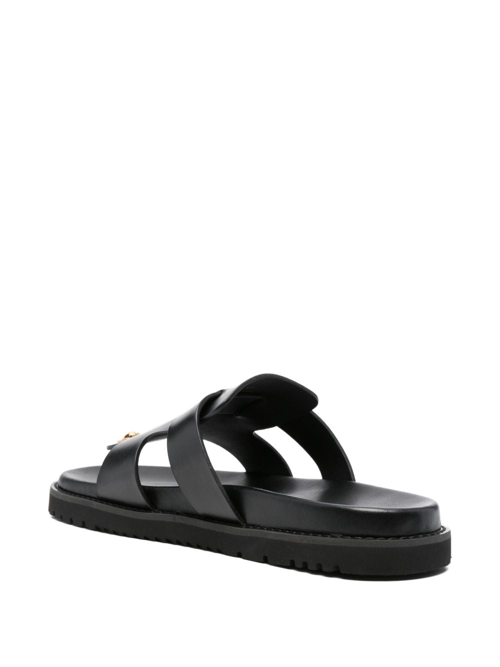 Black Silk and Nylon Sandals