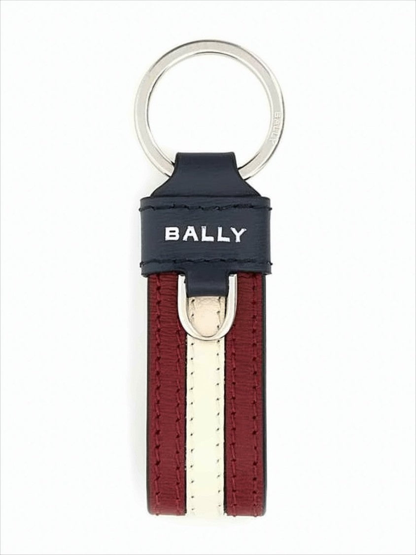 Looped Red Calf Leather Keyring