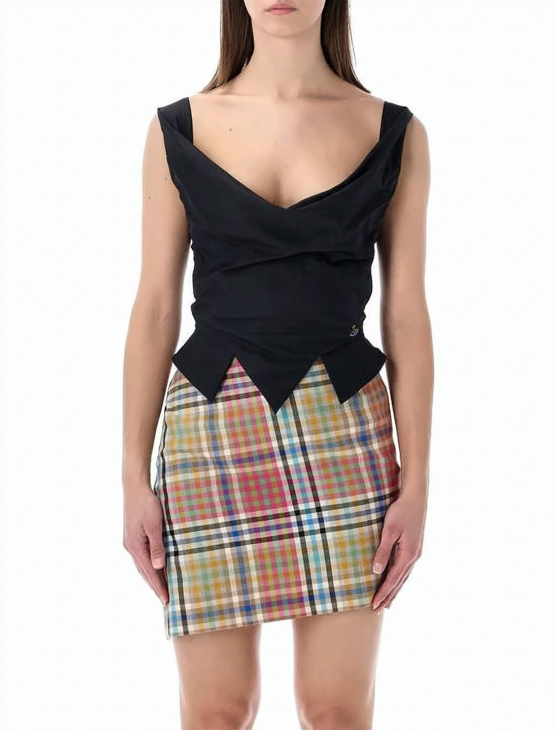 Draped V-Neck Sleeveless Top