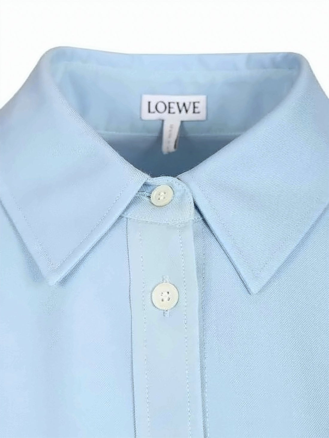 Light Blue Wool Silk Pointed Collar Shirt