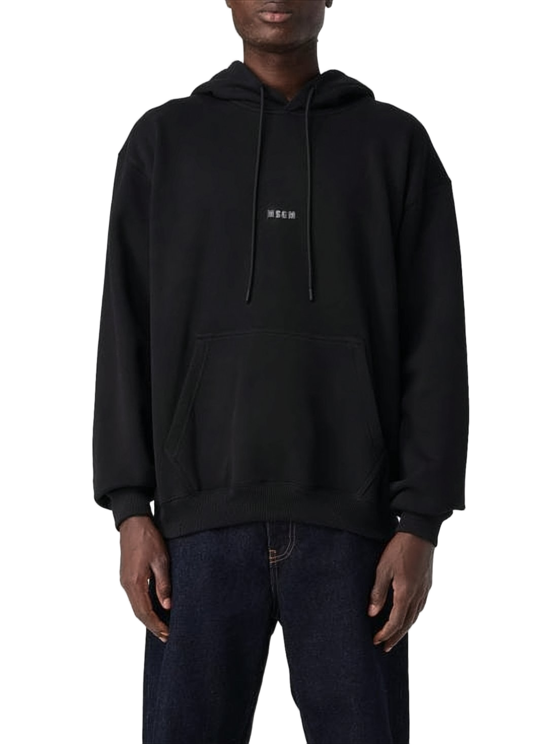 Relaxed Fit Black Hoodie With Graphic Back And Kangaroo Pocket