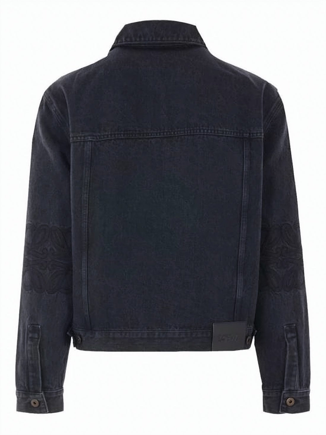 Cropped Denim Jacket with Button-Up Front