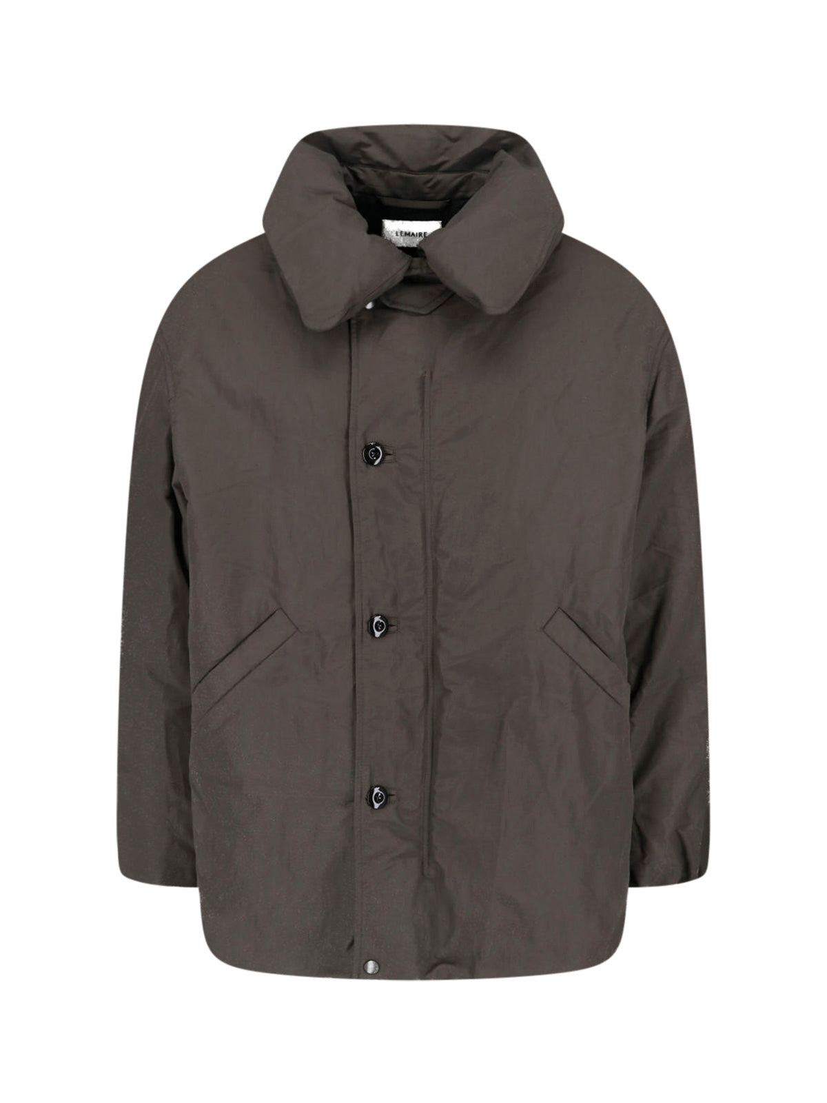 Brown High Collar Oversized Casual Jacket