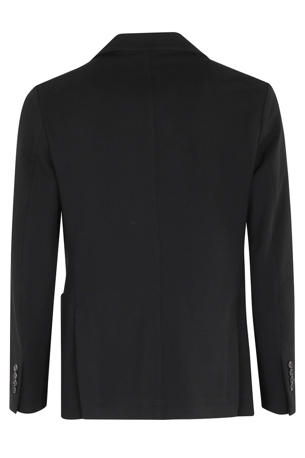 Tailored Black Sweatshirt Jacket With Notch Lapel