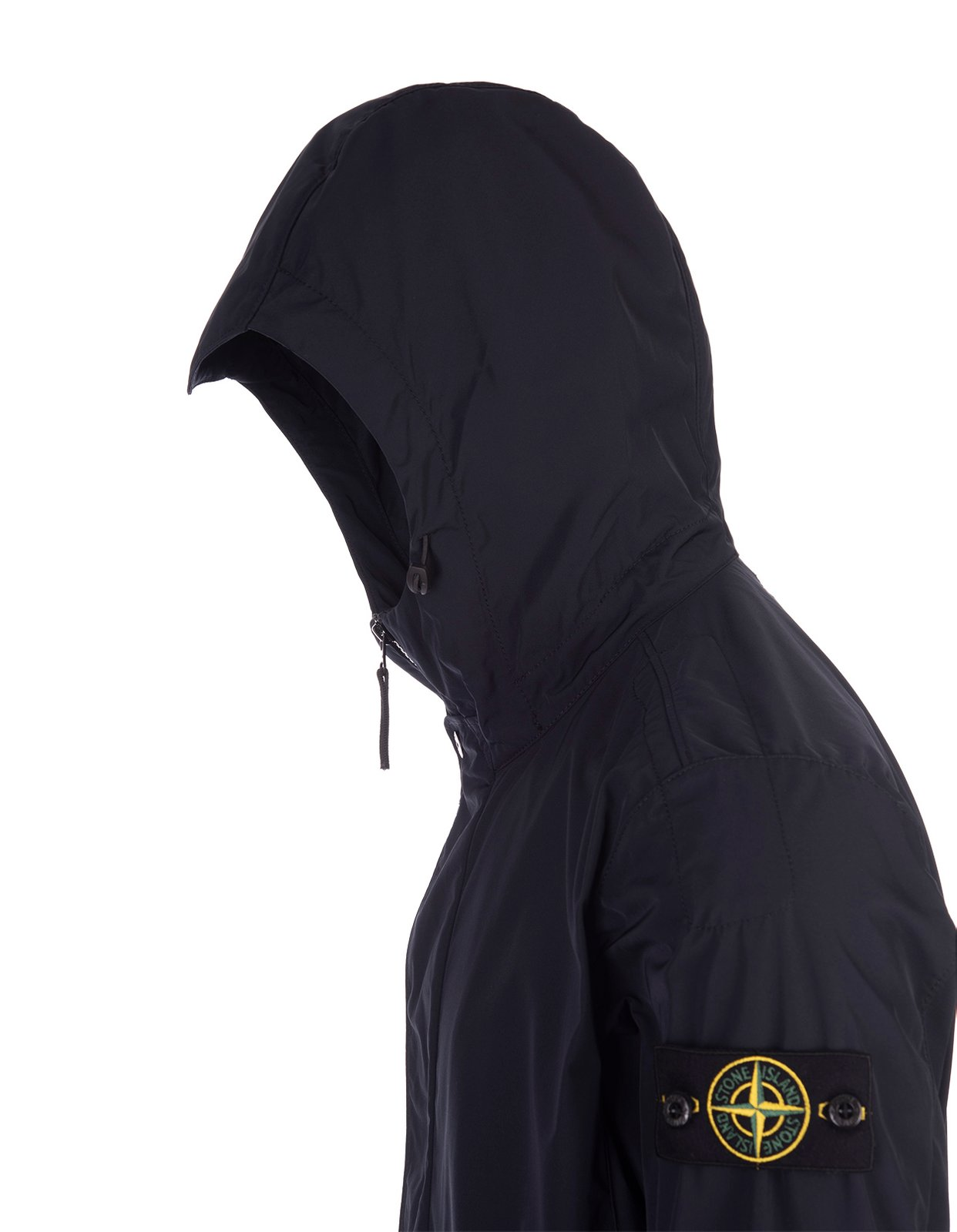 Hooded Blue Polyester Jacket