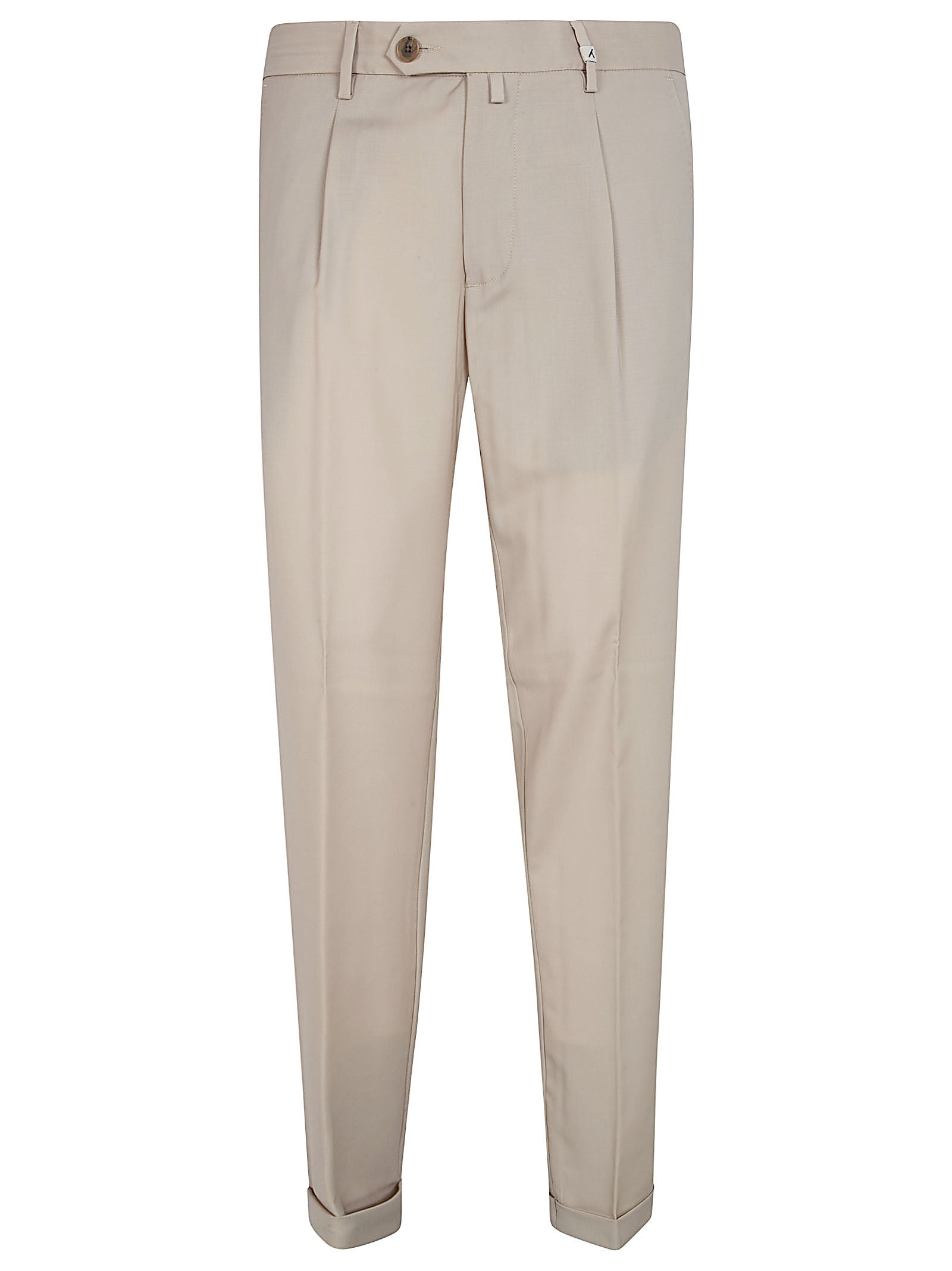 Tailored Sand Trousers with Tapered Leg and Refined Pockets