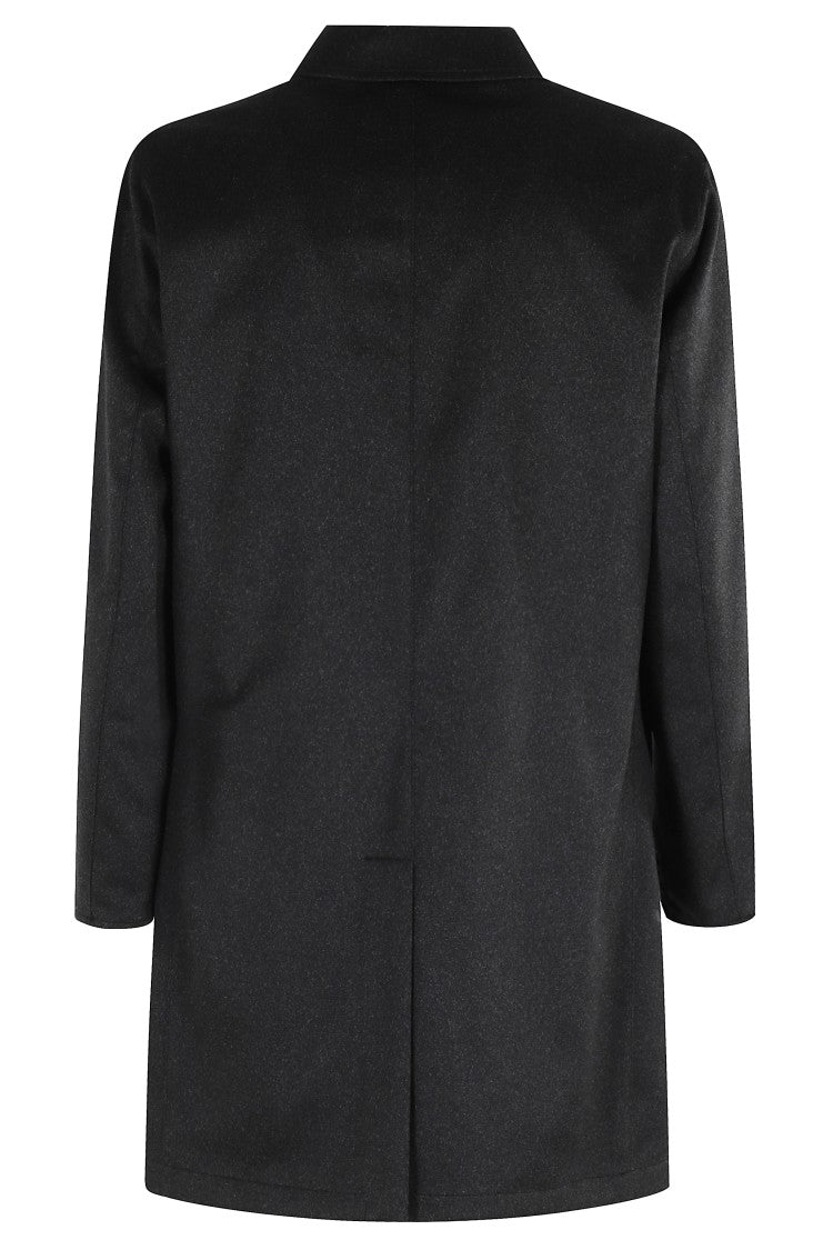Reversible Anthracite Raincoat With Classic Collar