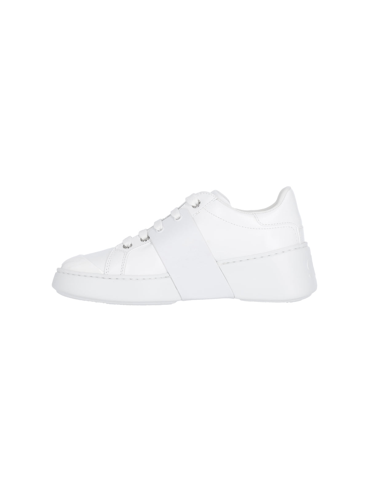 "Viv' Skate" Sneakers, In White Leather