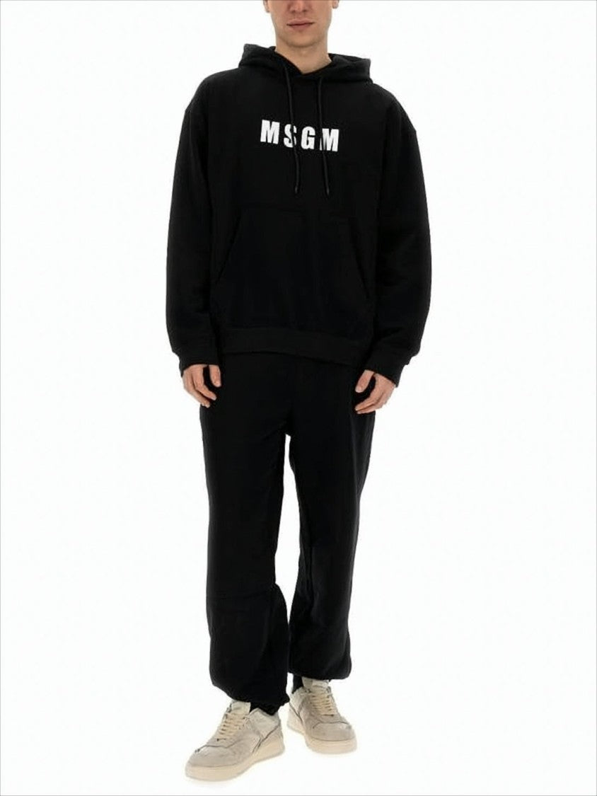 Relaxed-Fit Black Hoodie With Bold Logo