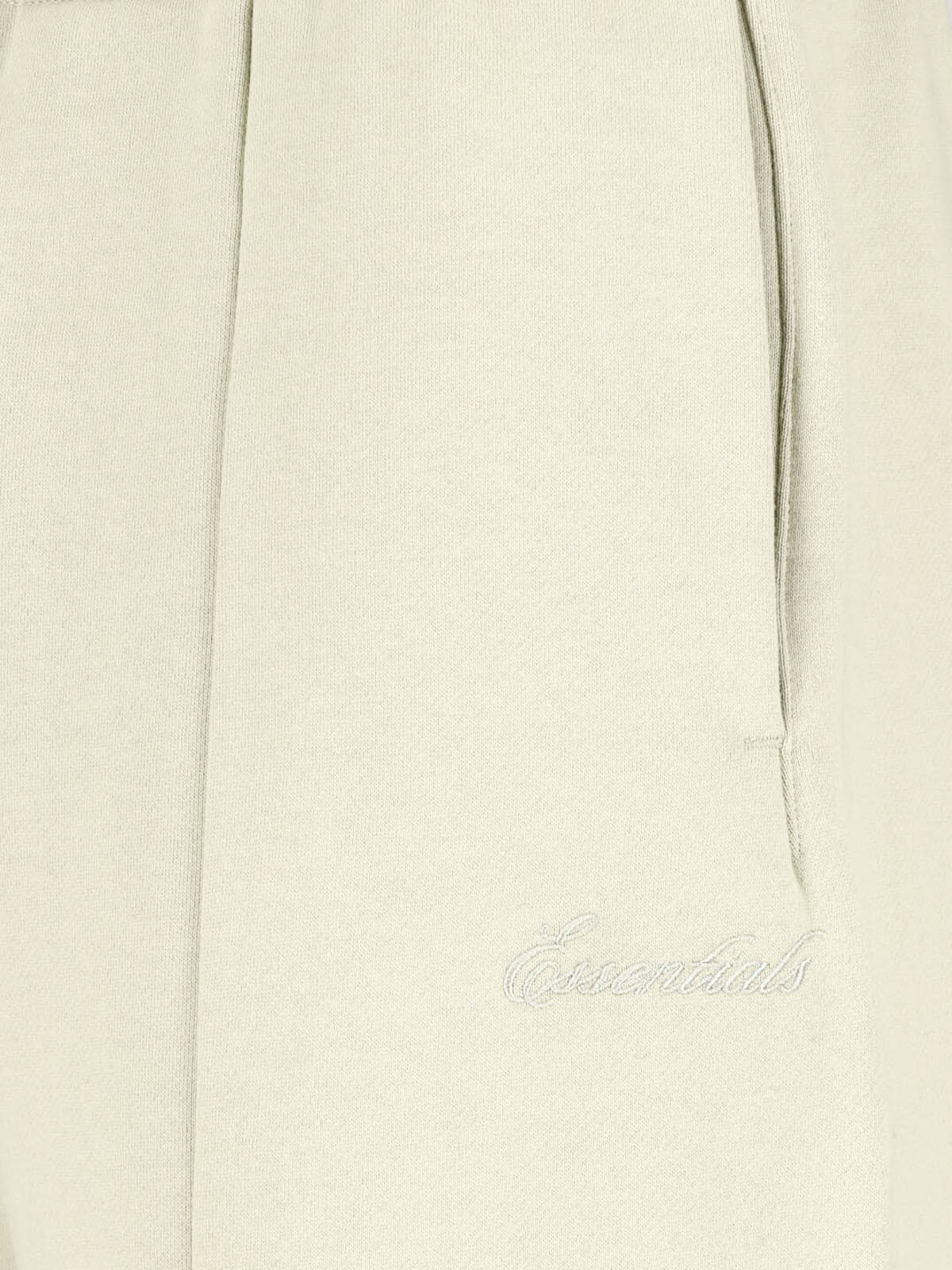 Beige Wide-Leg Cropped Seam Trousers