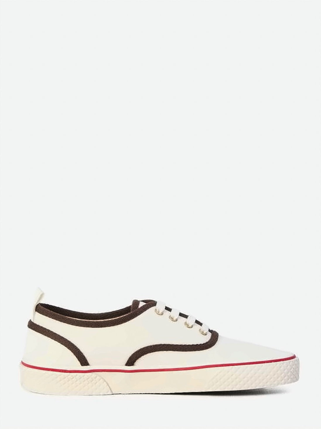 Low-Top Sneakers With Creamy Cotton Upper