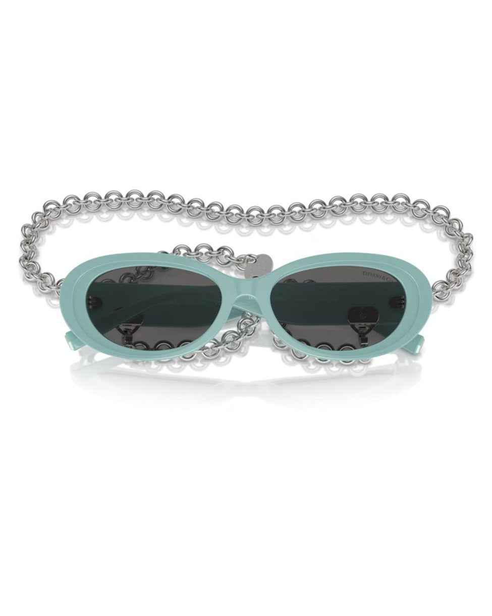 Tiffany Blue Sunglasses With Dark Grey Lenses