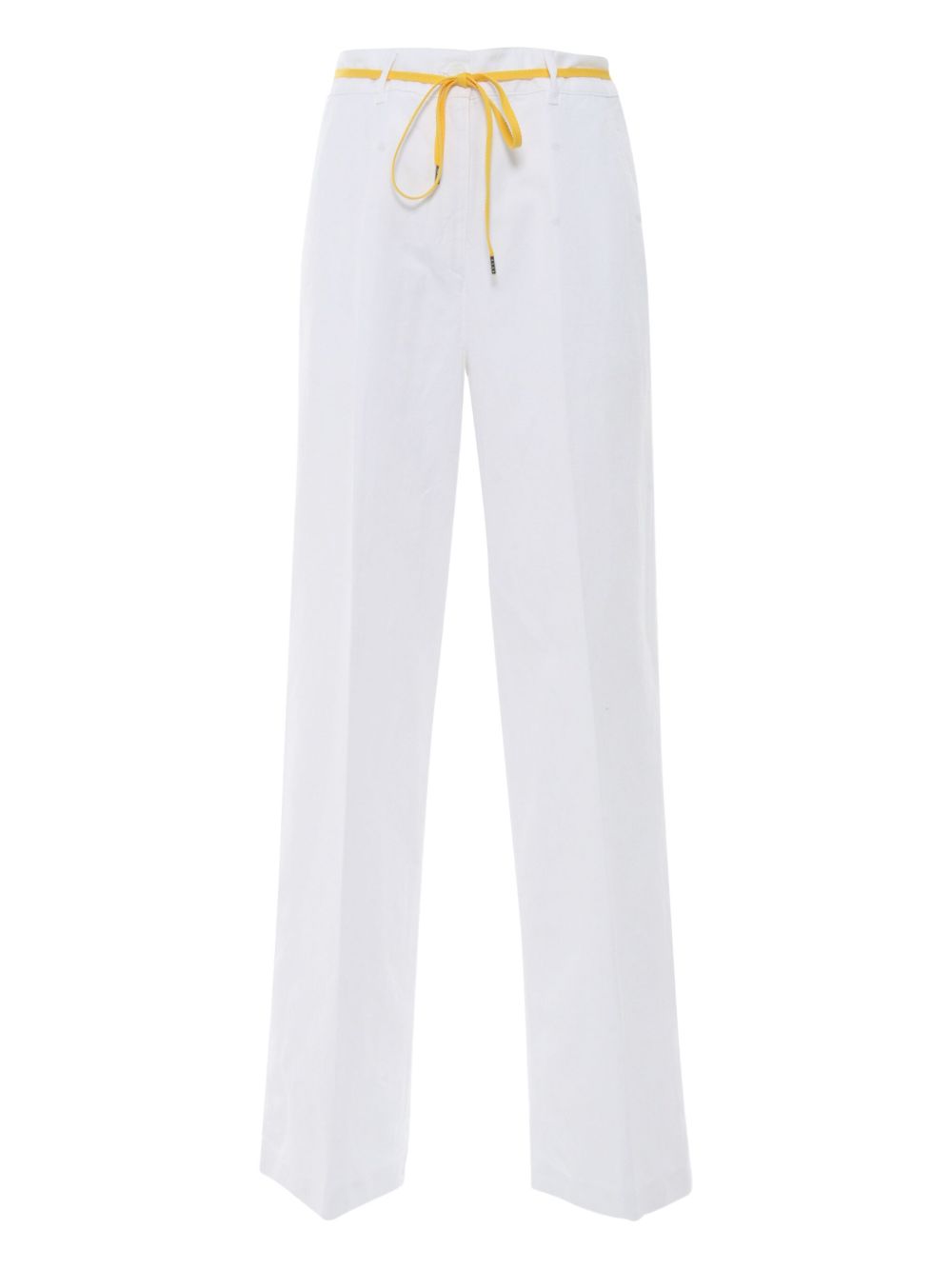 Straight-Leg Trousers With Yellow Drawstring Detail