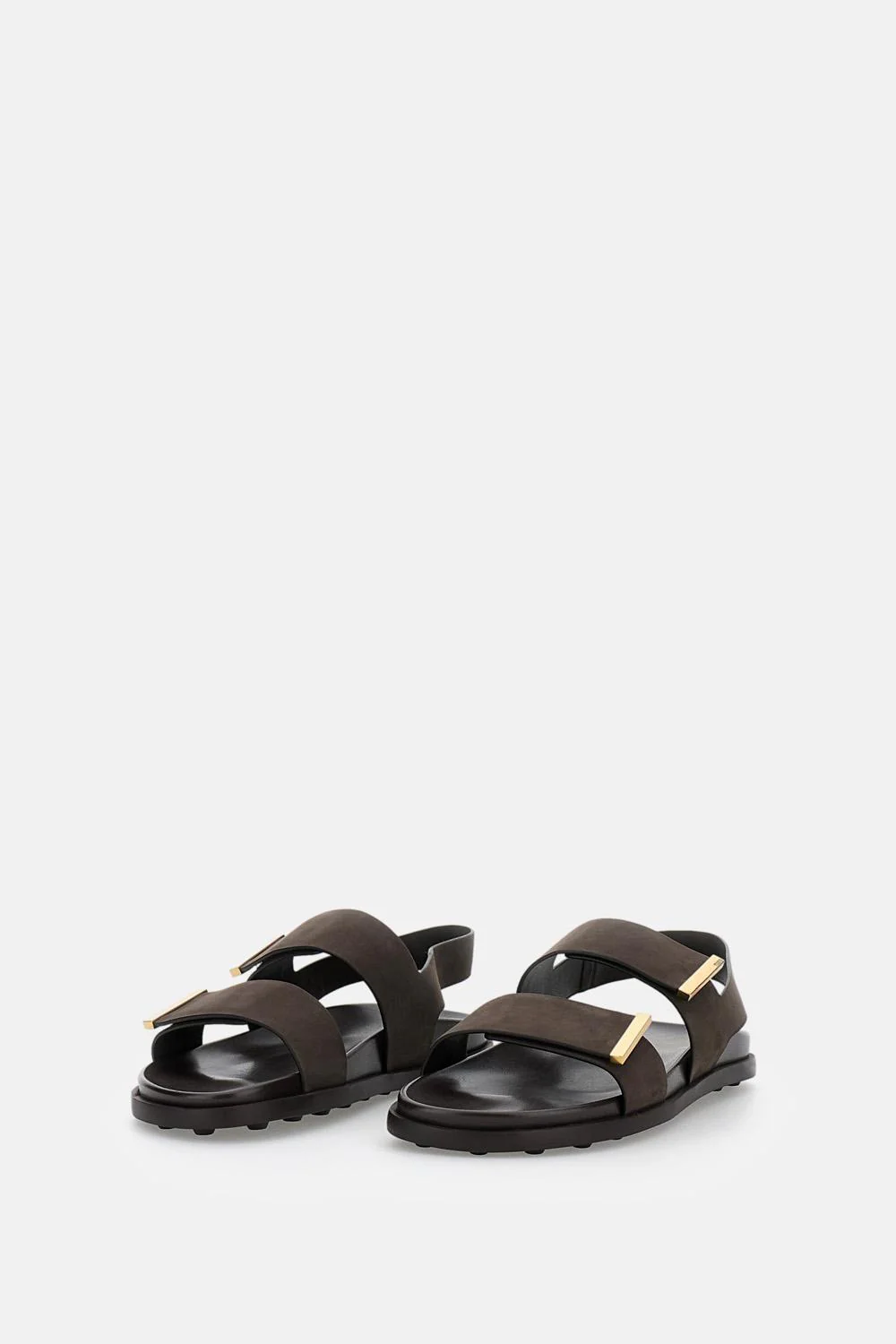 Refined Flat Sandals with Gold-tone Accents