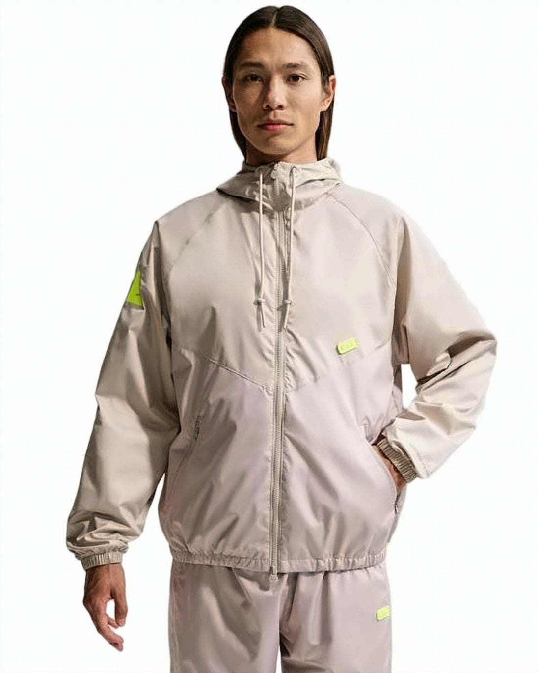 Two-Tone Lightweight Jacket with Adjustable Hood