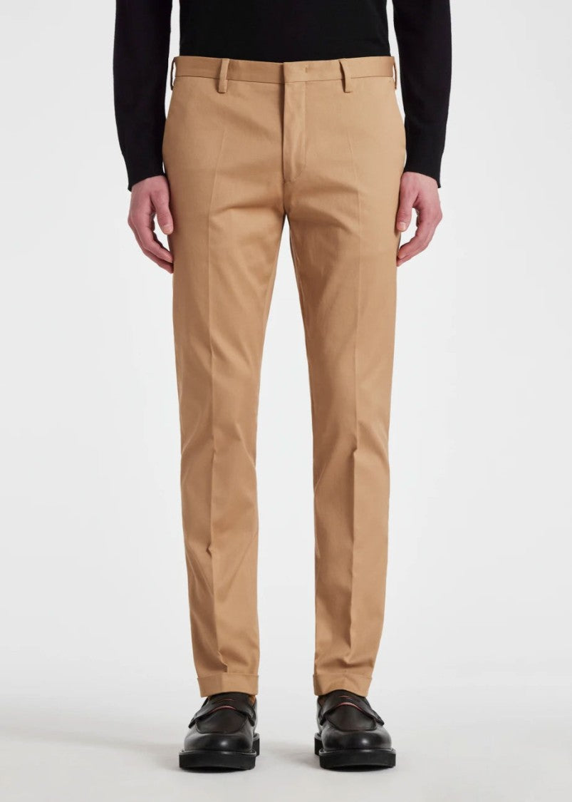 Tailored Beige Chinos With Turn-Up Hems