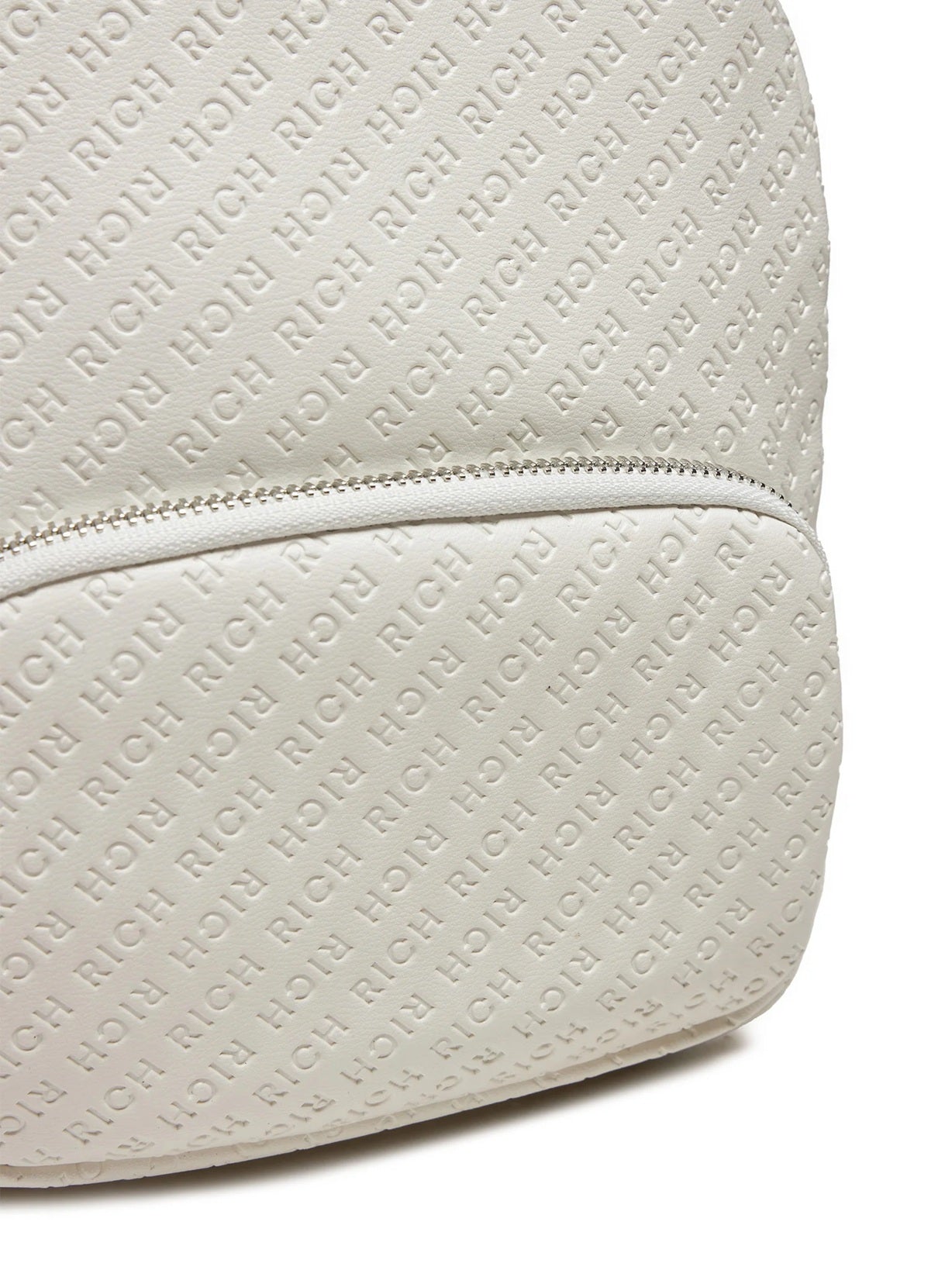 Textured Monochromatic Backpack with Embossed Pattern