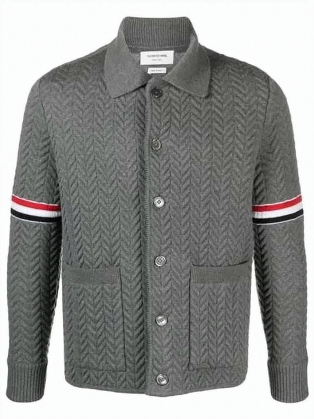 Textured Knit Cardigan with Button-Up Front