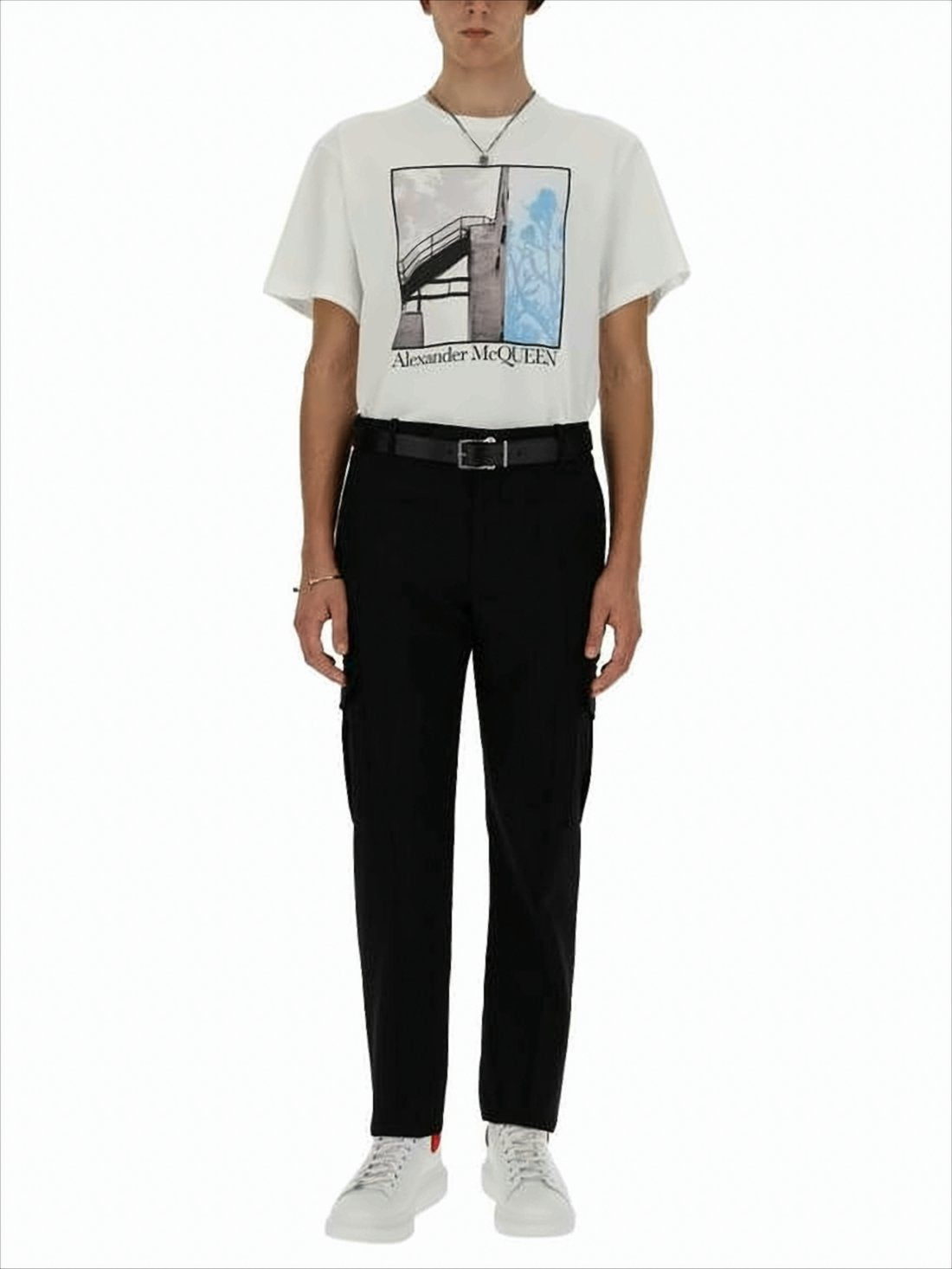 Graphic Print Short-Sleeve T-Shirt With Architectural Design