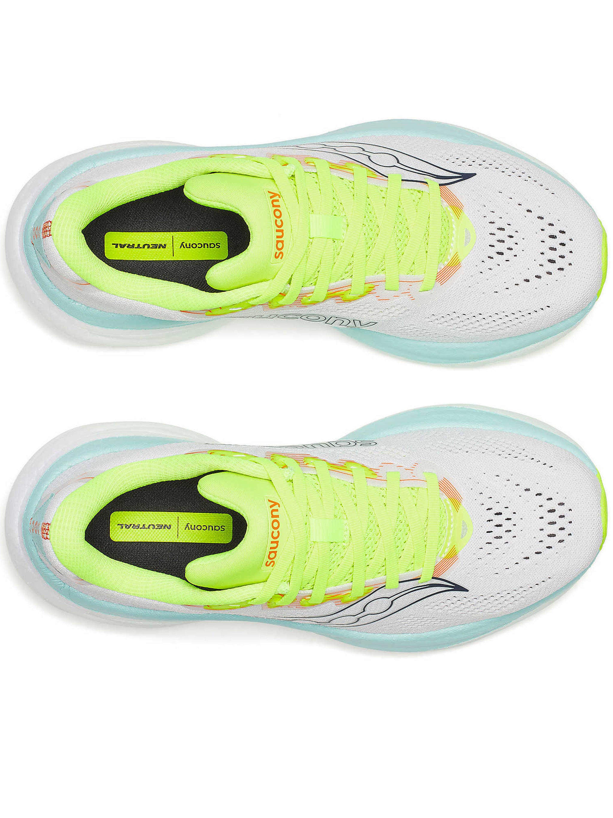 Light Tonal Running Sneakers with Neon Accents