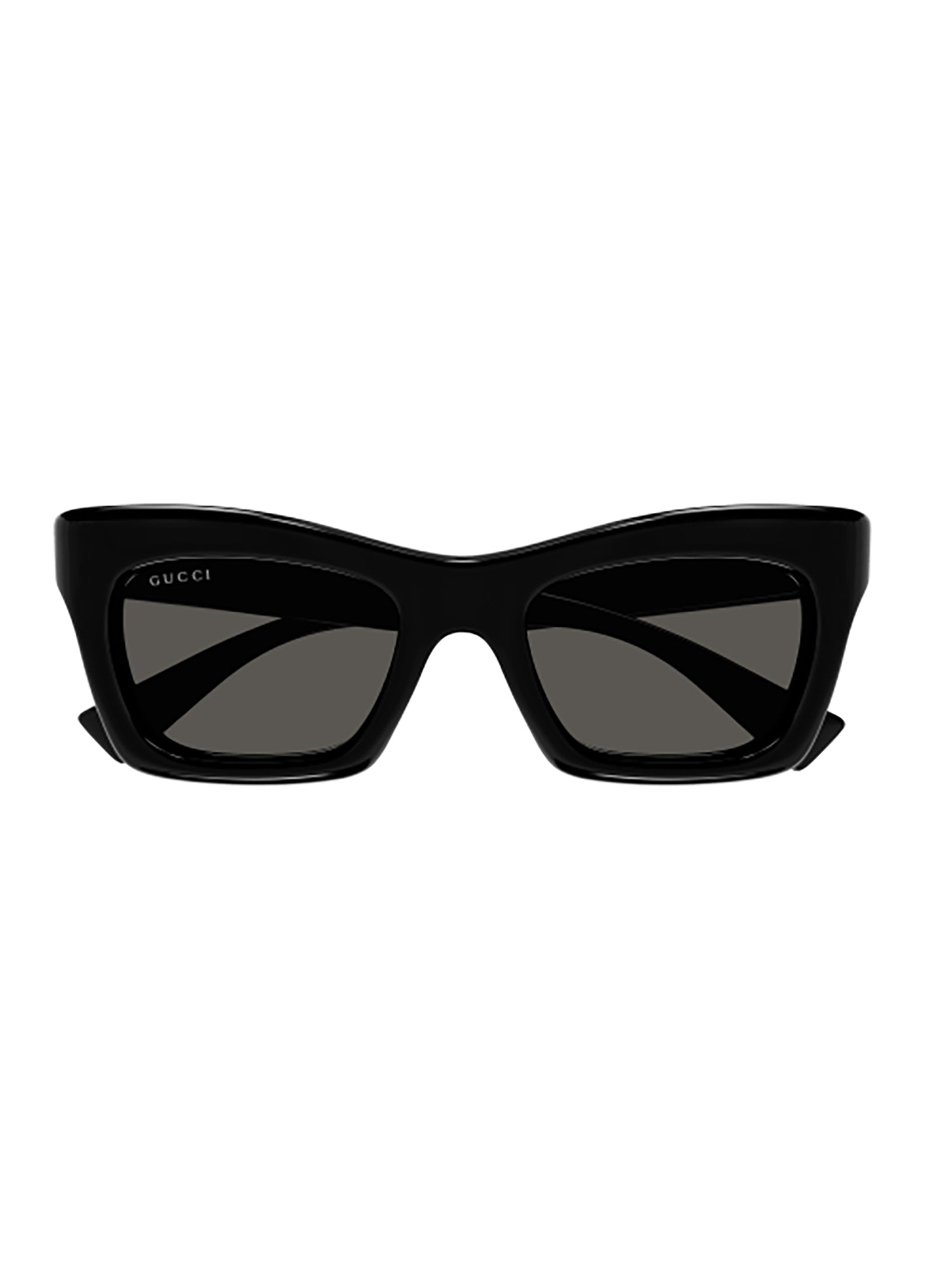 Angular Black Frame Sunglasses with Glossy Finish