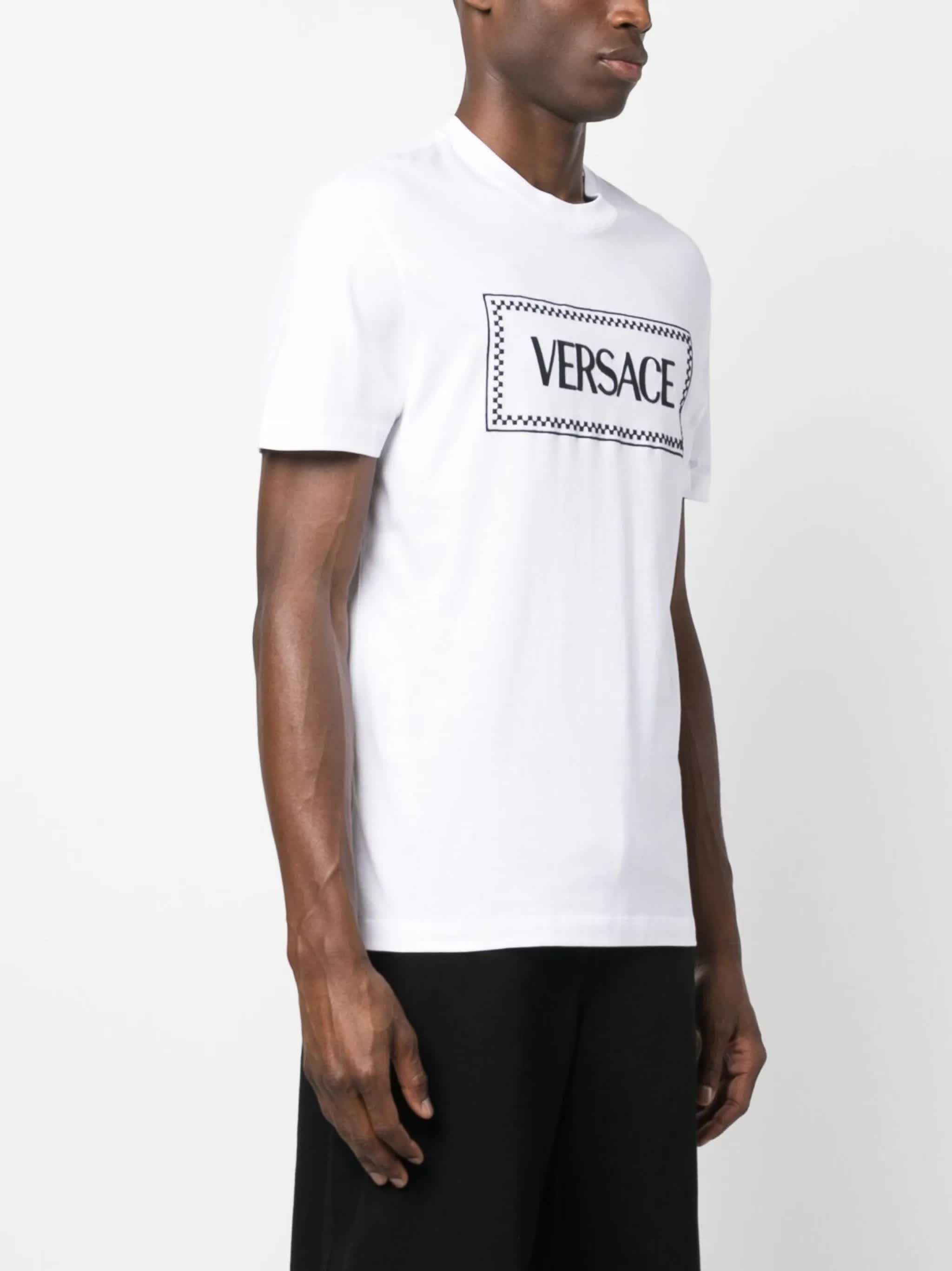 White 90s Vintage Logo Cotton T-shirt