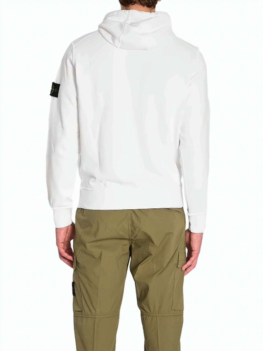White Cotton Hoodie with Signature Patch