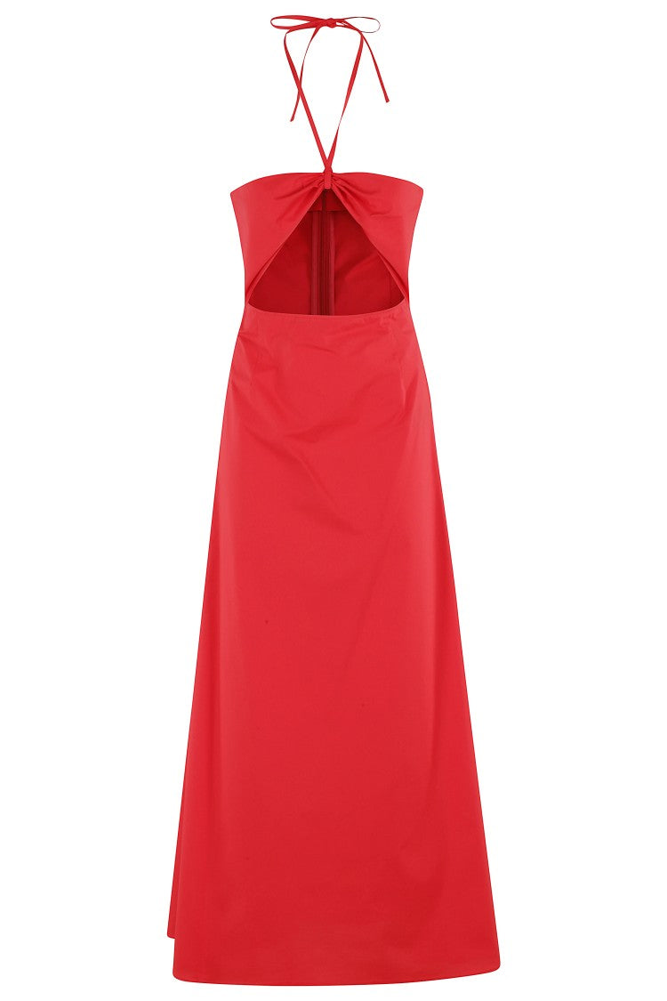 Cut-Out Cotton Top With Drawstring Neckline