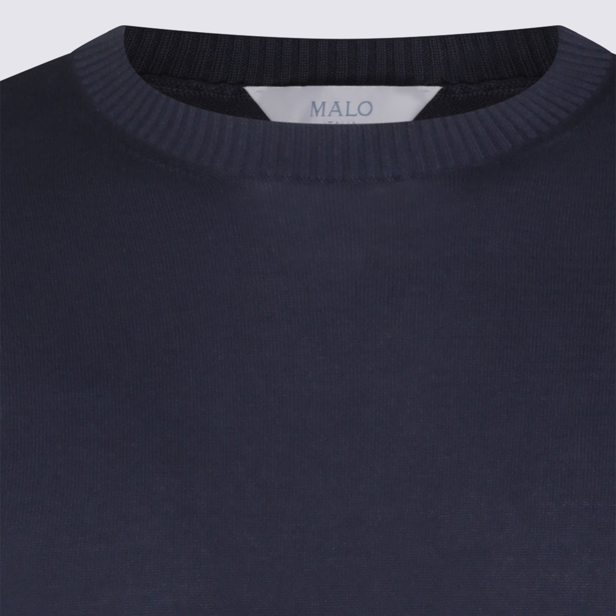 Solid Blue Knitwear Sweater