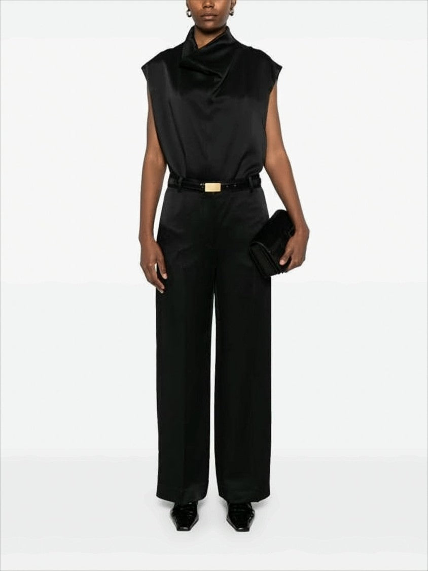 Black Sleeveless Top with Boxy Silhouette