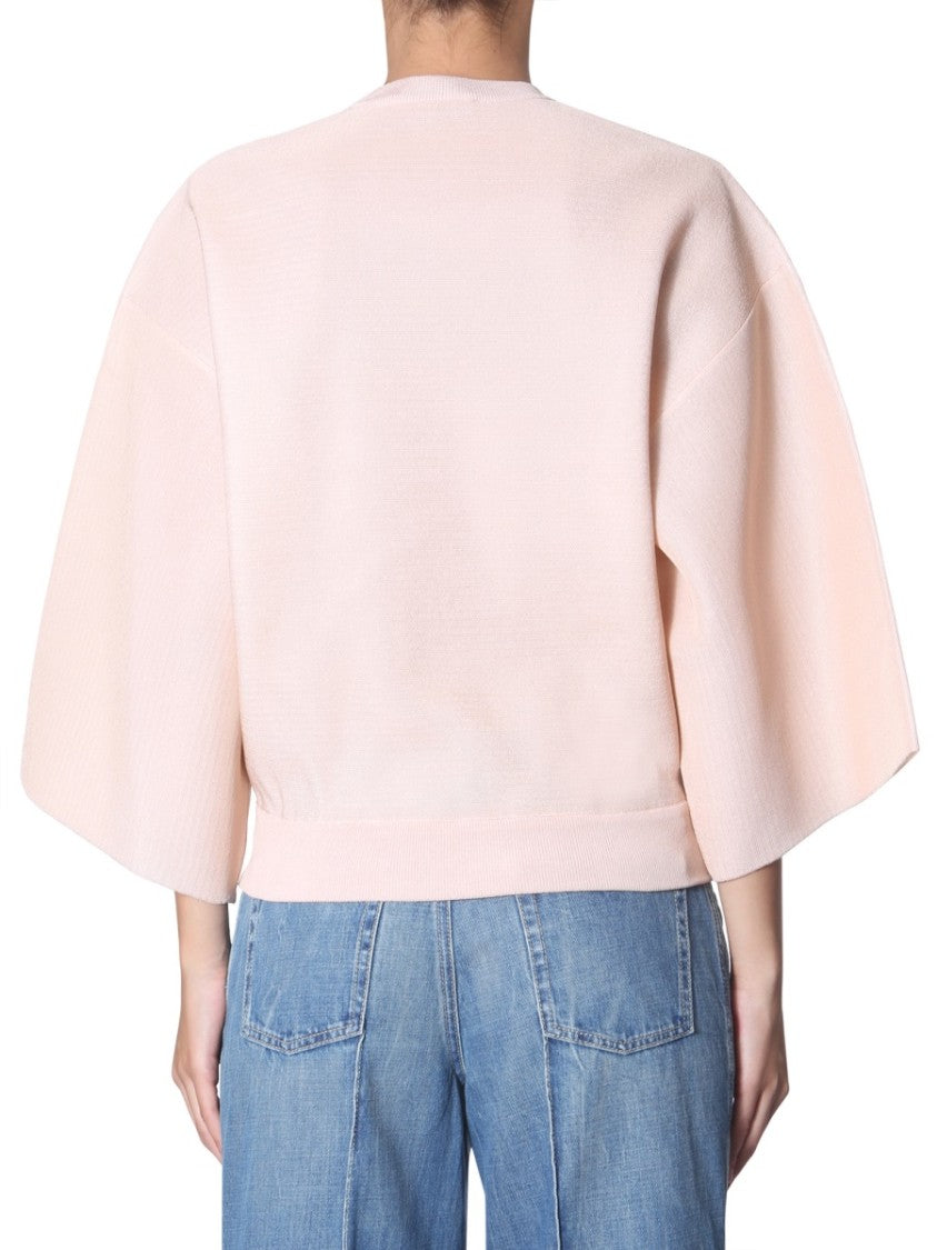 Puffed Sleeve Top With Round Neckline