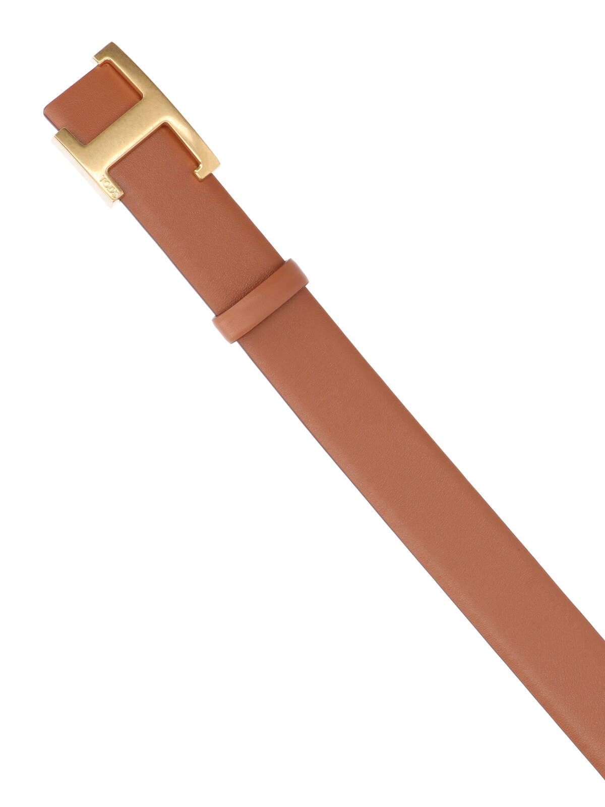 Reversible Hammered Leather Belt With Signature Gold-Tone Buckle