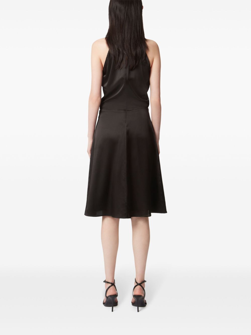 Knee-Length Satin Halterneck Dress