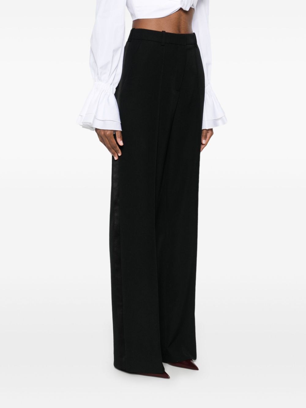 Wide-Leg Black Trousers