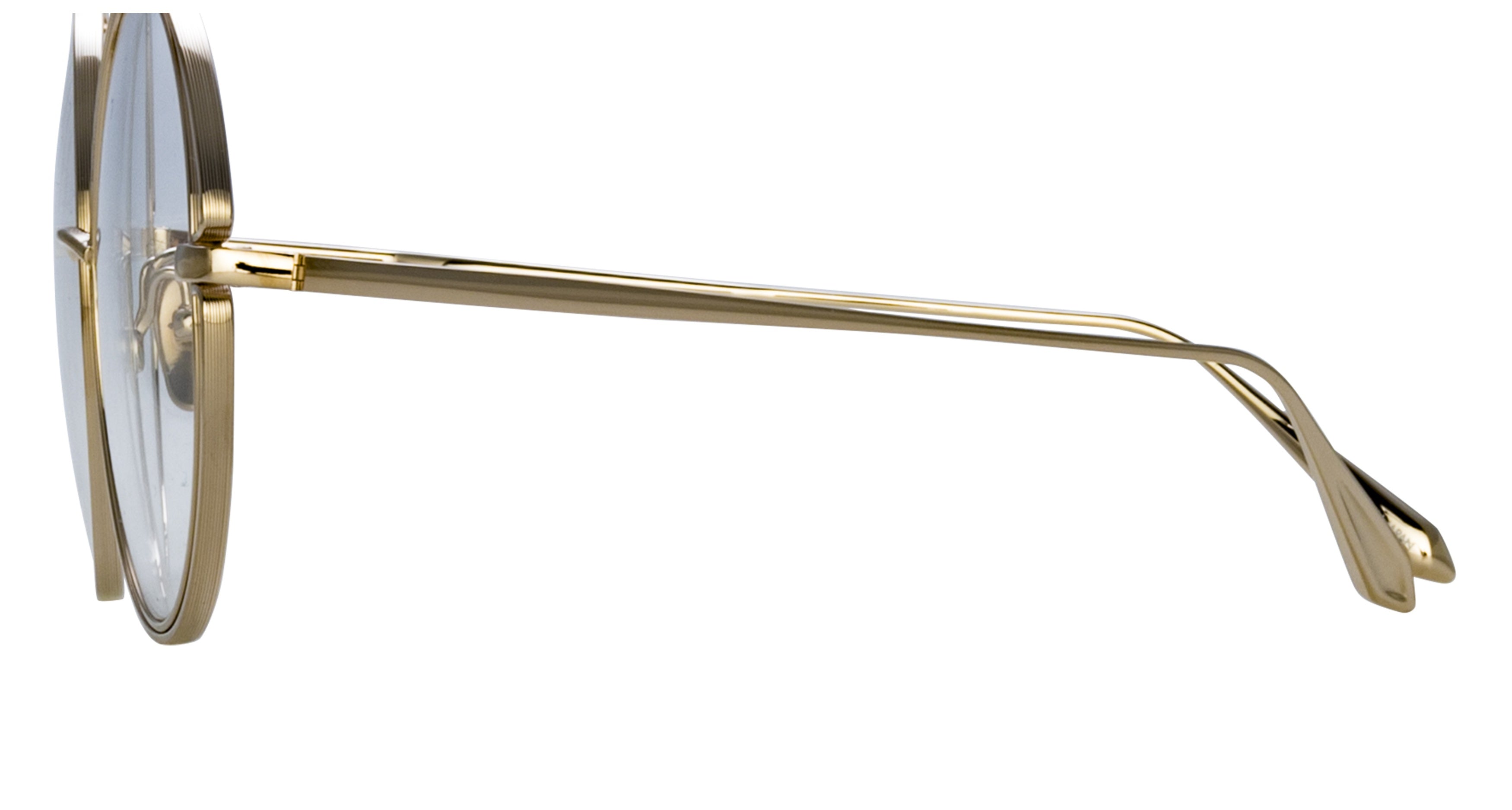 Lfl Large Oval Titanium Sunglasses with Polished Gold Finish
