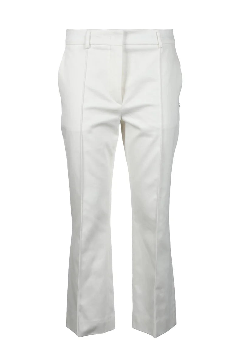 Tailored Cropped Trousers with Flared Hem