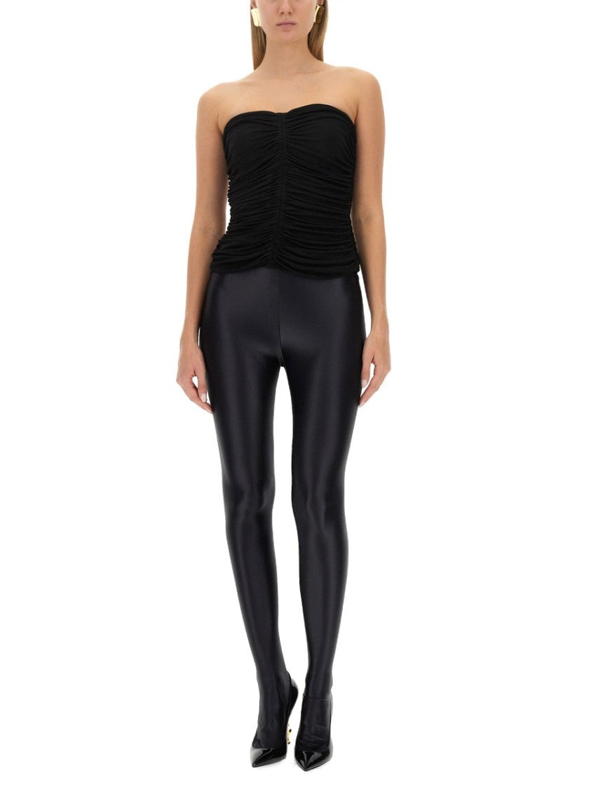 Crepe Jersey Bustier With Ruched Texture