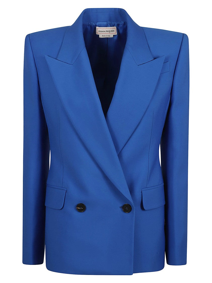 Double-Breasted Structured Jacket With Wide Lapels