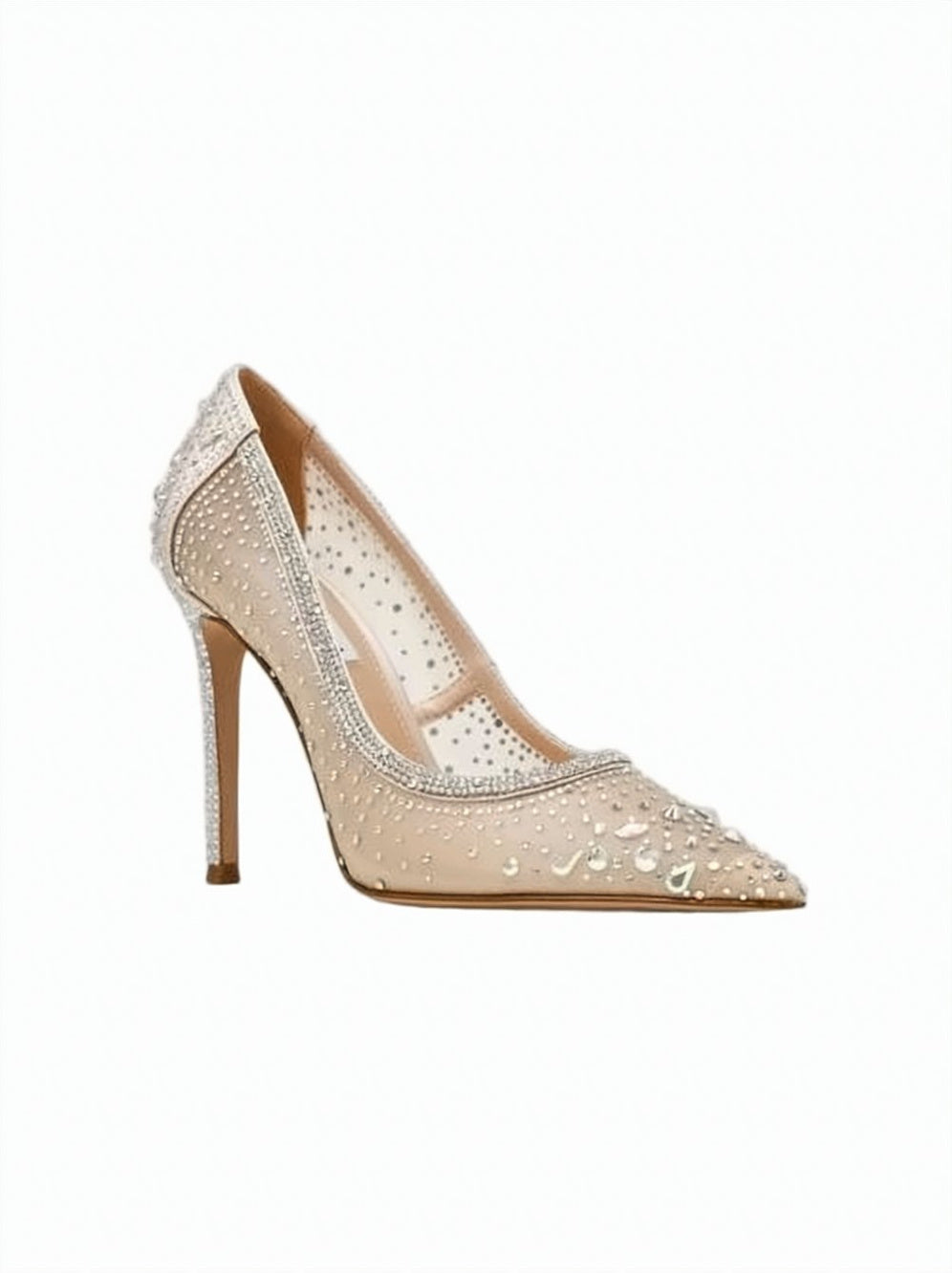 Ivory Encaged Rhinestone Stiletto Pumps
