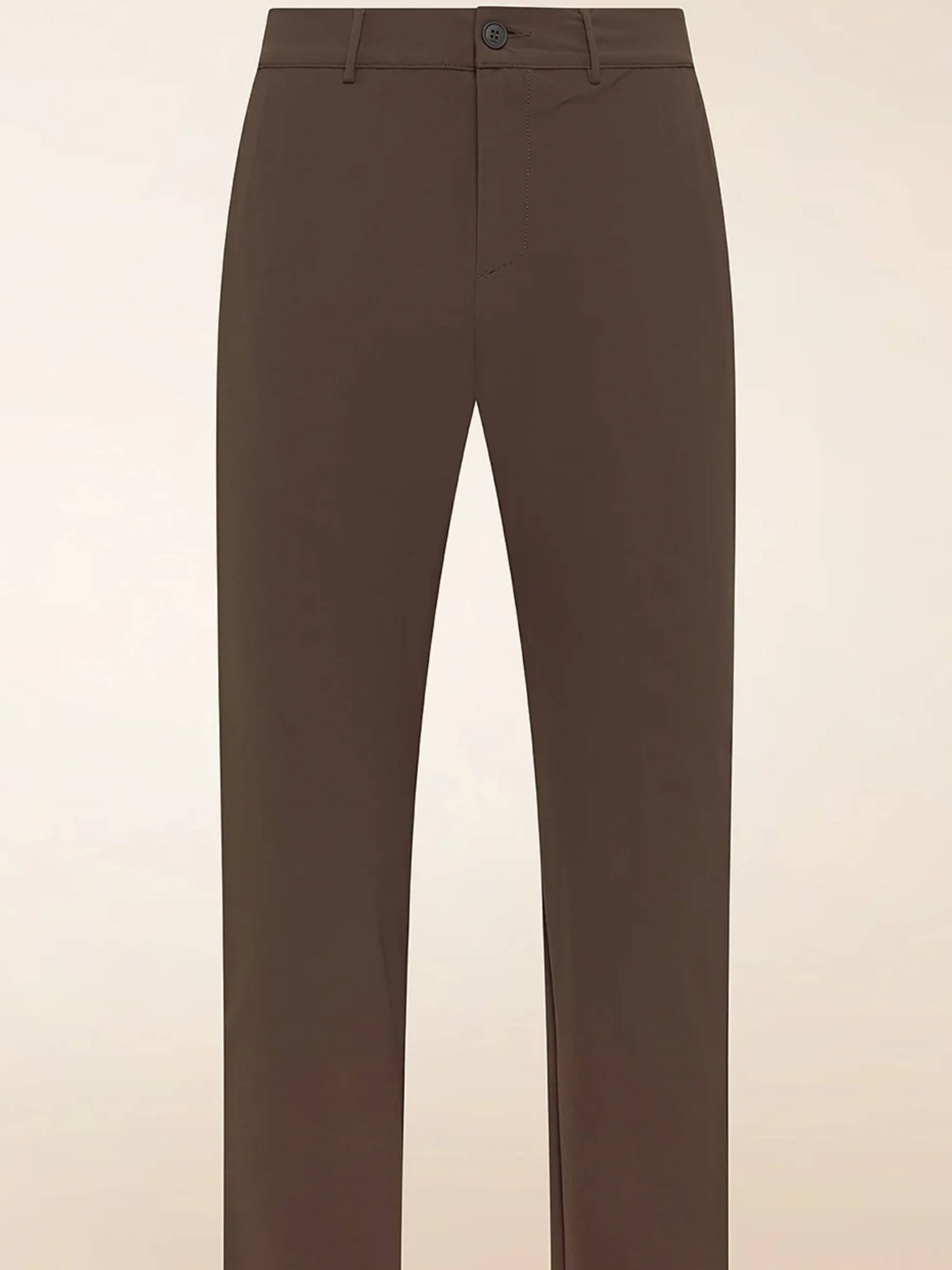 Rich Brown Straight-Leg Tailored Fit Trousers