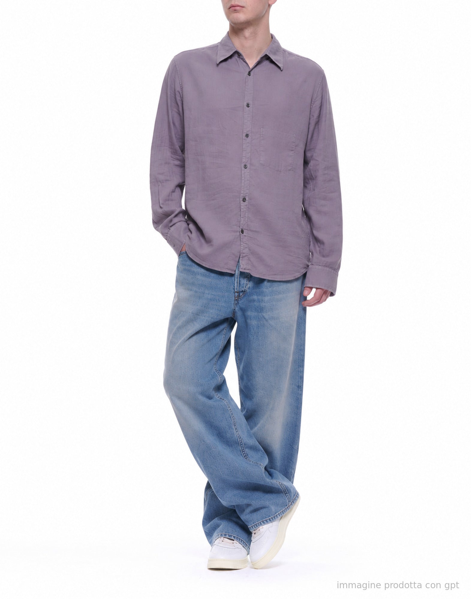 Grey Sid Cotton Casual Relaxed Shirt