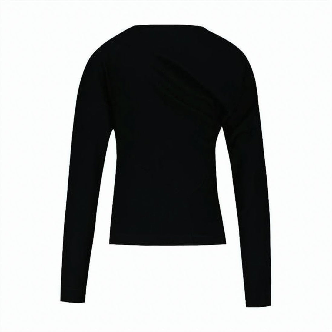 Fitted Long-Sleeve Top with Round Neckline