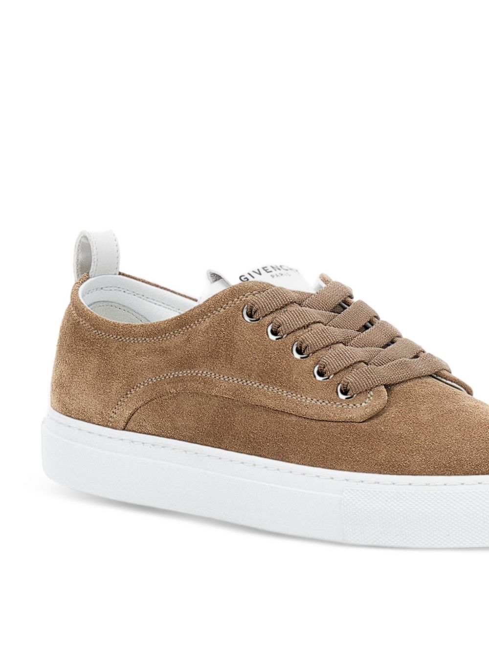 Beige Suede Low-Top Sneakers